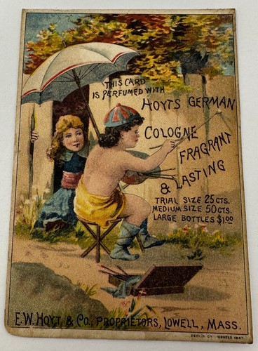 Perfumed With Hoyt's German Cologne Boy Painting Fence Victorian Trade Card