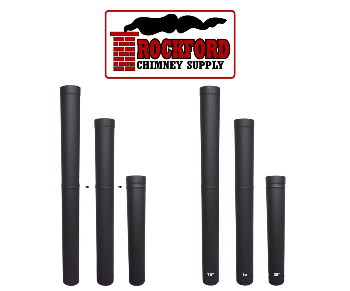 Black Single Wall Chimney Stove Pipe Telescoping Section | eBay