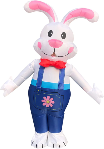 Inflatable Easter Bunny Costume Adult Blow up Rabbit Costume Rabbit Mascot Costu - Picture 4 of 6