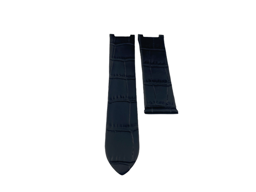 20mm Black Croco Pattern Leather Strap Band fit CARTIER Pasha watch Clasp Buckle - Picture 10 of 13