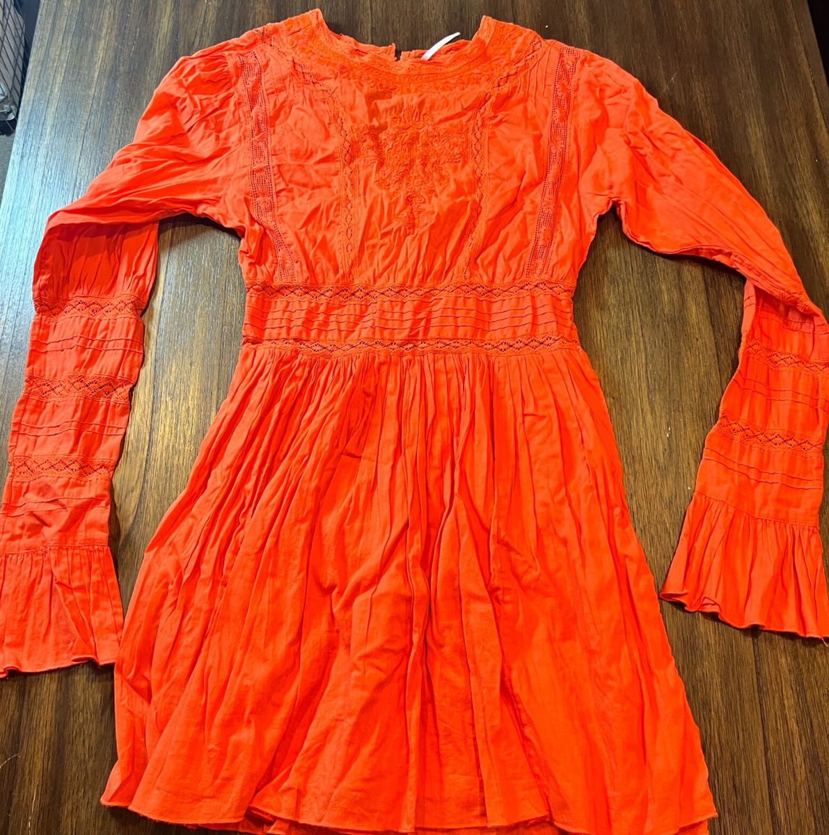 Free People Dress Womens size 10 Orange Party Wedding Beach Boho  Lightweight | eBay