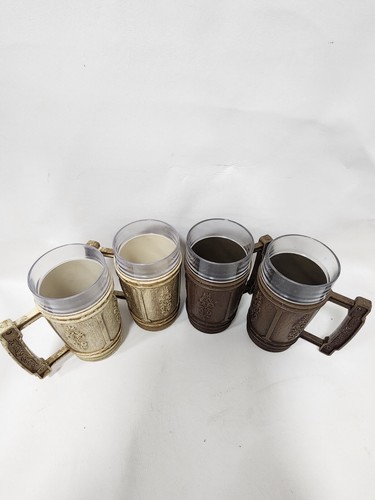 GENERAL TIRE Beer Mug Stein 12 Oz Renaissance RETRO USA Made Vtg 1970's Set Of 4 - Picture 4 of 9