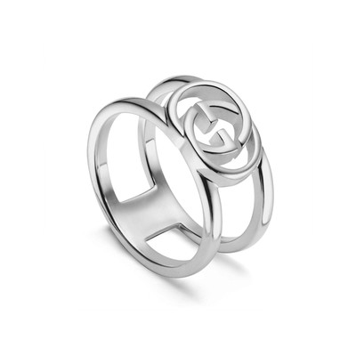 Gucci Ring Interlocking GG YBC295716001 Ring Silber Band 9mm Neu
