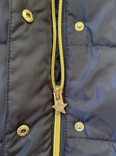 Tommy Hilfiger Puffer Coat Girls Size 7 Navy Blue Fleece Lined Faux Fur Hood - Picture 7 of 13