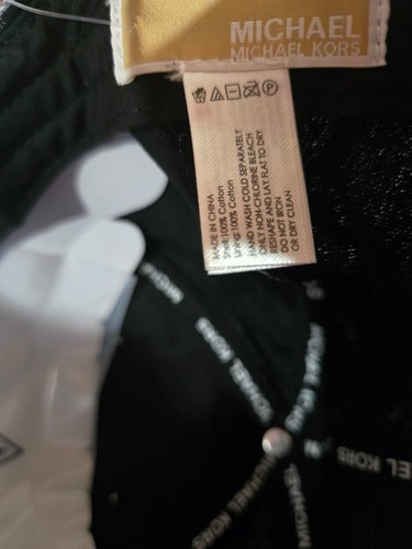 Michael Kors Womens Baseball Ball Cap Hat Black Signature Logo MK NWT - Picture 3 of 6