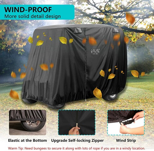 4 Passenger Golf Cart Cover for YAMAHA EZGO Club Car, Waterproof Enclosure  - Picture 3 of 14