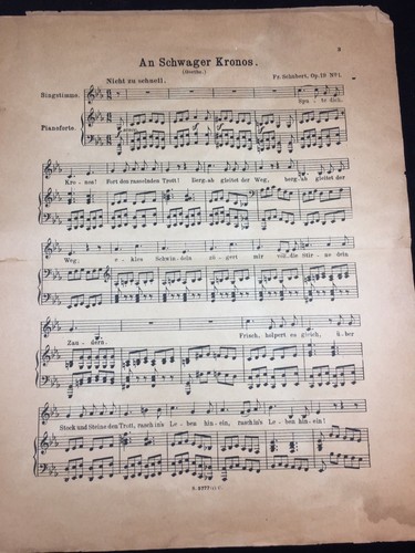 ANTIQUE FRANZ SCHUBERT GERMAN SHEET MUSIC, BERLIN - Picture 3 of 7