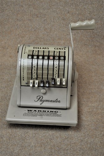 Paymaster Check Writer Embosser S-1000 Machine, Tested, Works, Beige - Picture 1 of 9