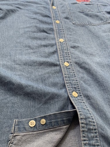 Vintage Planet Hollywood Shirt Men XL Blue Button Down Made In USA Denim - Picture 8 of 15