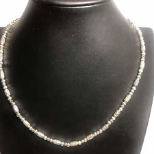 3103 Napier SIlver tone textured beaded chain 20" necklace