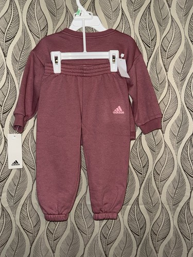 🔥💜 Mädchen 18 Monate Adidas 2 Stück Sweat Shirt Hose Warm Up Track Set 🔥💜 - Bild 3 von 3
