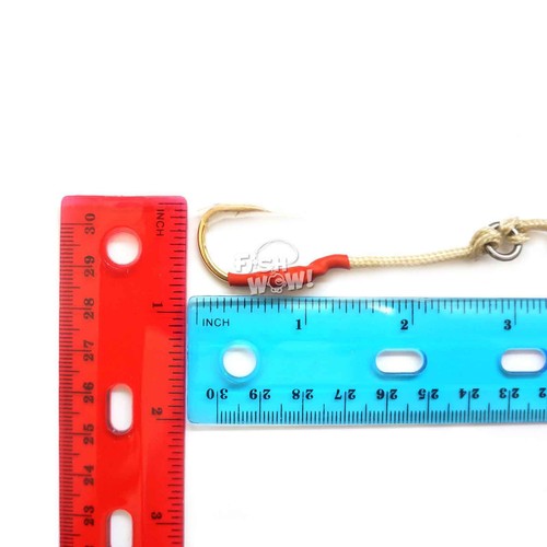 80 hooks Fish WOW!® Size 3/0 4x Strong Fishing Assist Hook Gold hi-carbon steel - Picture 2 of 4