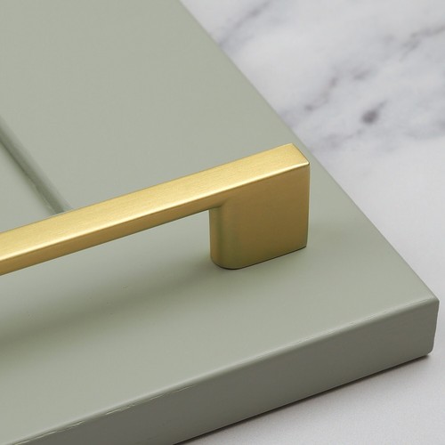 Tirador de cajón de armario de cocina de latón cepillado 128 mm 160 mm 320 mm dorado - Imagen 24 de 37