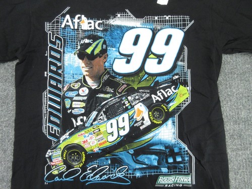 NASCAR Carl Edwards 99 Aflac Duck Rouch Fenway Racing T Shirt Size Medium - Picture 3 of 15