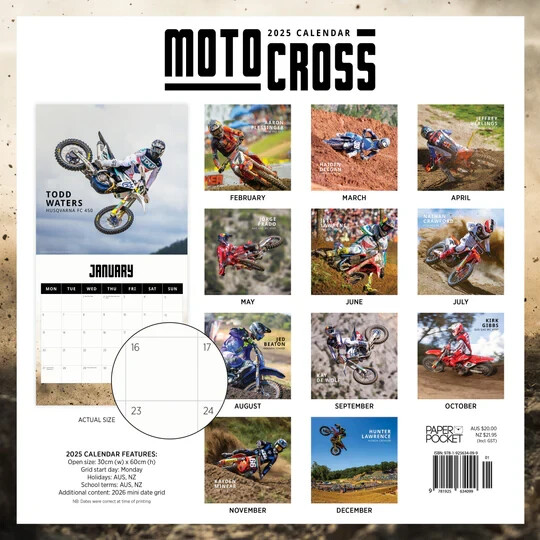 2025 Calendar Motocross Square Wall Paper Pocket 30x30cm eBay