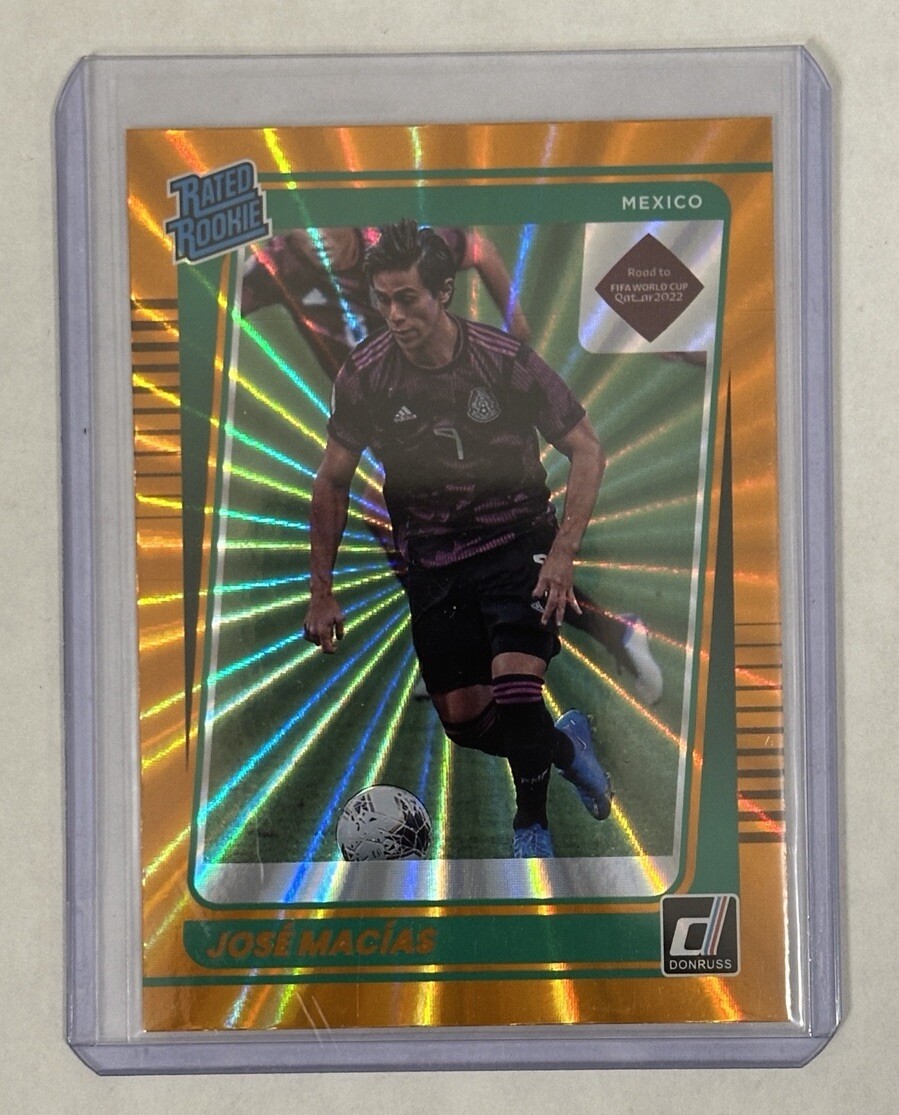 2021-22 Panini Donruss Soccer Rated Rookie Jose Macias Mexico Orange Laser