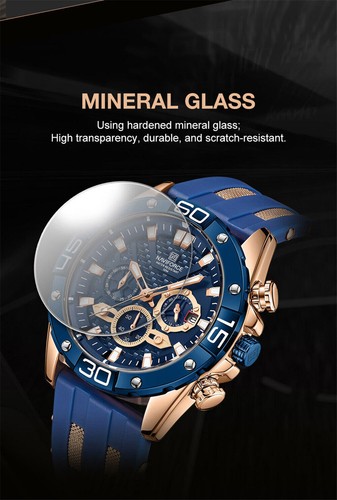 NAVIFORCE Men Military Silicone Band LED Digital Luminous Quartz Wrist Watches - Picture 18 of 28