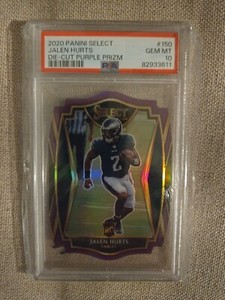 2020 Select Jalen Hurts Rookie Die Cut Purple Prizm Premier  RC #150 PSA 10 GEM 