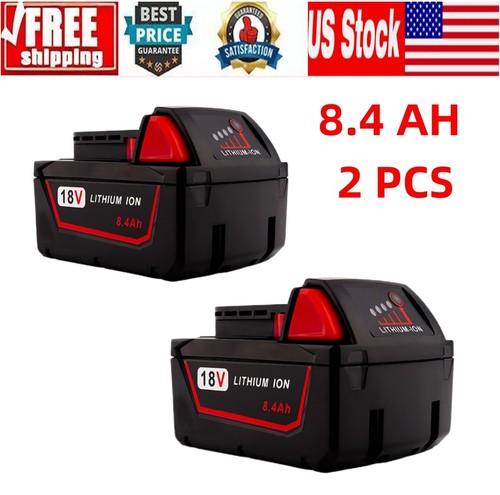 2 PACK 8.4AH For Milwaukee Lithium Extended Capacity Battery 48-11-1860 M18 M18B