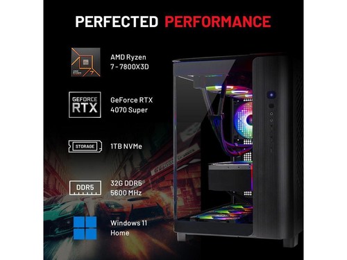 Skytech King 95 Gaming PC Desktop, Ryzen 7 7800X3D 4.2 GHz, NVIDIA RTX 4070 Supe - Bild 4 von 7