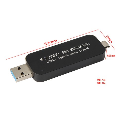 Type-C USB3.0 to M.2 NGFF B Key SSD 2230 2242 Adapter Card Converter Enclosure - Photo 9/20