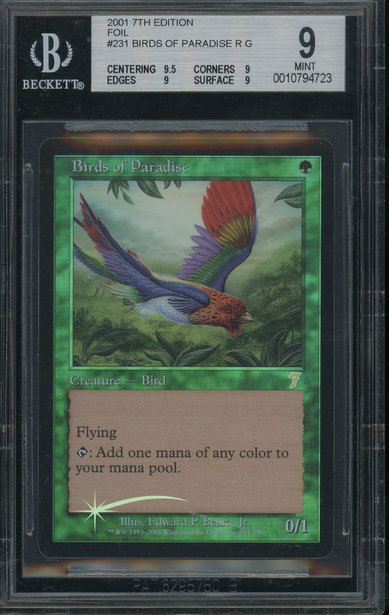 BGS 9.0 7th Edition Seventh - Birds of Paradise Foil - MTG