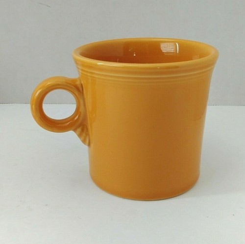 Set 4 Tazzine Caffè Fiesta Manico O Ring Rosso e Giallo Homer Laughlin HLC - Foto 5 di 5