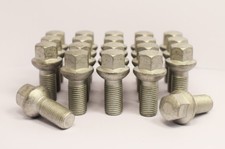 20 X OE Stil Mercedes M14 X 1.5, 27mm Gewinde, Kugelbund Rad Bolzen (Silber)
