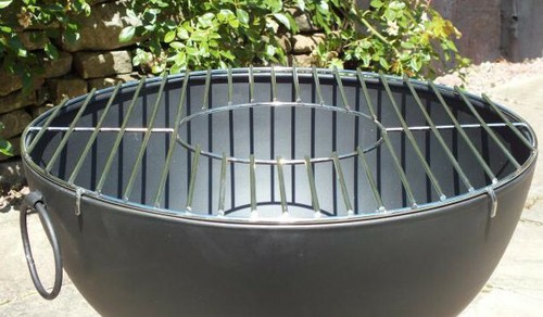 Large Steel Firepit 70cm Steel Fire Bowl with BBQ Grill Garden Heater CASA70