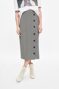 check midi skirt
