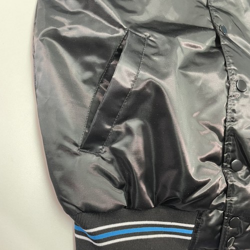Starter Carolina Panthers Varsity Jacket Mens L Quilt Lined Knit Trim Satin Snap - Picture 6 of 18
