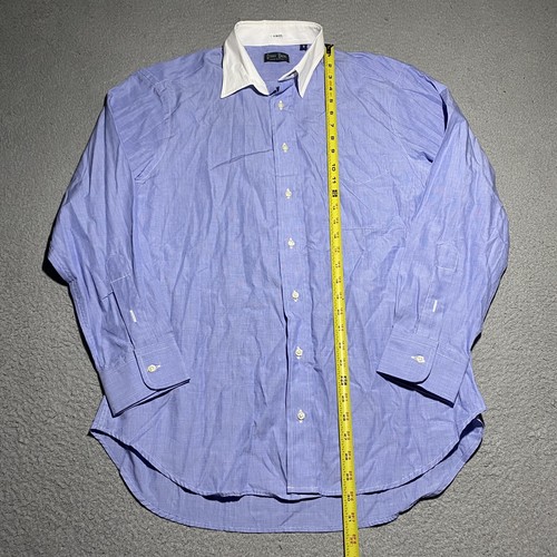Gitman Bros Button Shirt Mens 16 R Slim Fit Blue Long Sleeve Cotton USA - Picture 2 of 9