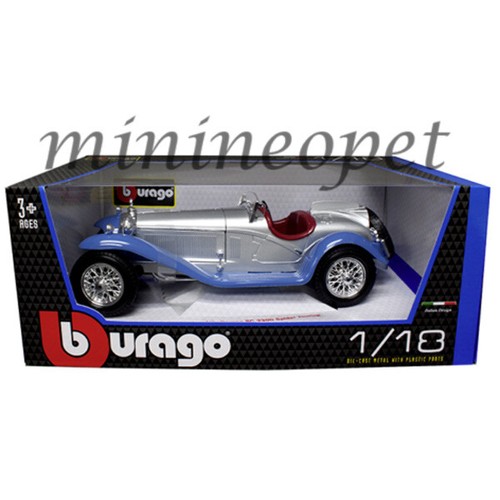 BBURAGO GOLD 18-12063 ALFA ROMEO 8C 2300 SPIDER TOURING 1/18 DIECAST BLUE SILVER - Picture 4 of 4