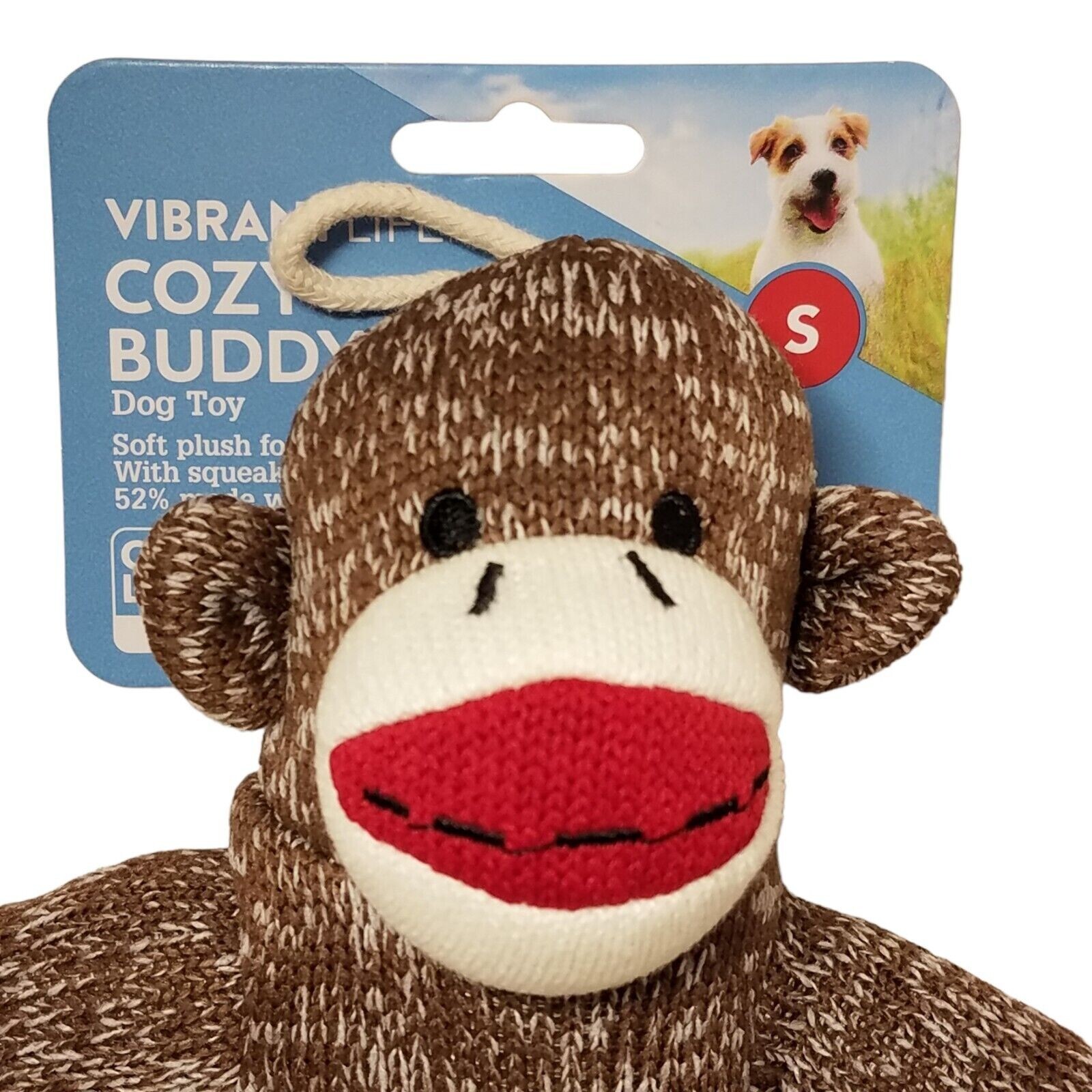 Vibrant Life Cozy Buddy Sock Monkey Dog Toy, 5" eBay