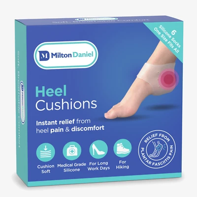 6 x Heel Protectors. Soft, Gel Socks for Blisters,Pain,Support,Plantar Fasciitis