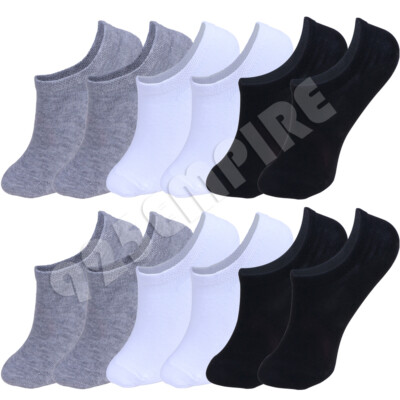 #ad Men No Show Socks Black White Grey Mixed Liner Invisible Low Cut Size:9 11 10 12 $13.99