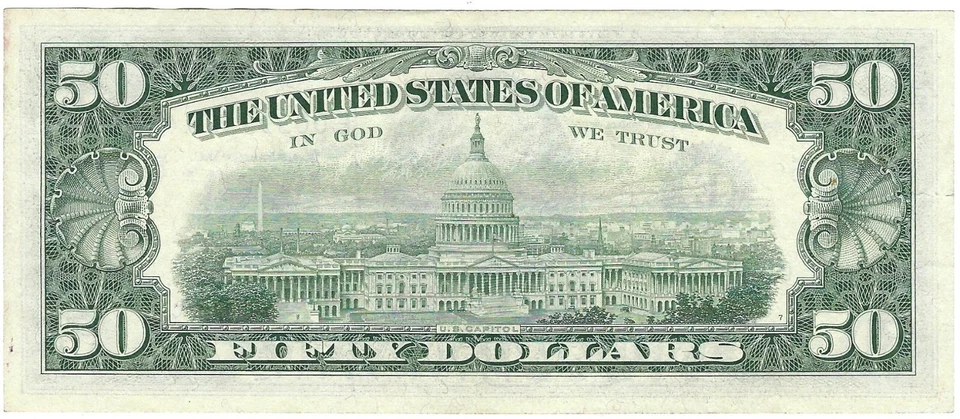 1963A Fifty Dollar Fancy Star Note E00393366*  Richmond Three 3s Pair 0s 6s - Image 2 of 2