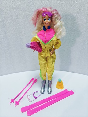 Barbie vintage tuta da sci anni 80 anni 90 gialla. Set completo originale + Ko - Foto 10 di 15