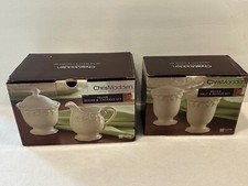 VINTAGE CHRIS MADDEN FELICE SUGAR AND CREAMER & SALT N PEPPER SET IVORY