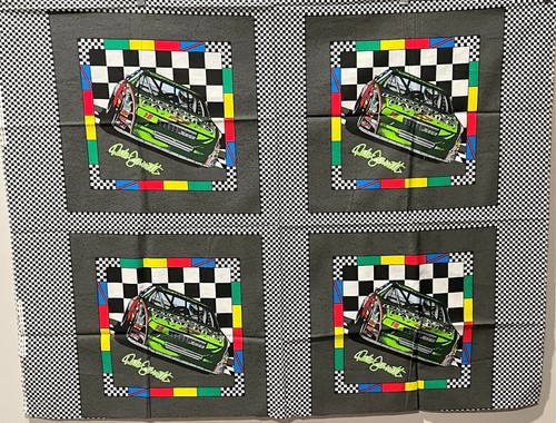Vtg Dale Jarrett #18 NASCAR Racing Pillow Quilt Panel Fabric Chevy Car 1994 - Picture 2 of 4