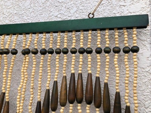 Showa Retro Bead curtain old folk crafts Noren wooden S vintage Antique japan - Picture 6 of 12