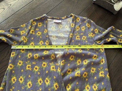 LuLaRoe Damen Sonnenblumen lange Sarah offene Strickjacke Gr. XS Neu mit Etikett (I2) - Bild 8 von 10