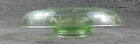 Antique Uranium Glass Console Bowl 10.5”Floral etched depression Vaseline glass