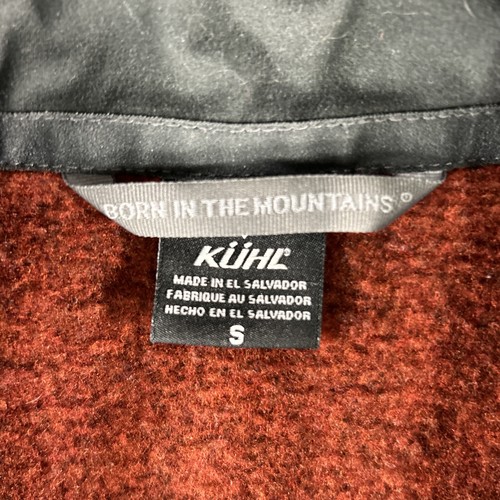 Maglione pullover Kuhl Born In The Mountains 1/4 cerniera rosso/marrone LW uomo piccolo - Foto 2 di 12
