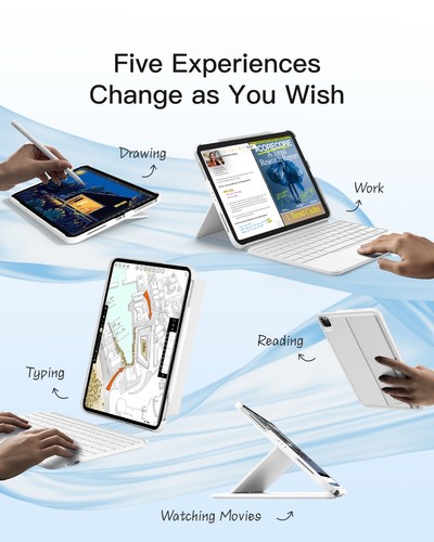 Inateck Keyboard Case Touchpad Detachable iPad 11 Gen A16,iPad 10,Air 7/6,Pro 11 - Picture 7 of 8