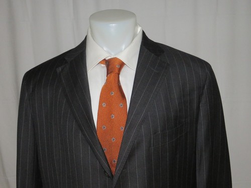 Polo Ralph Lauren Corneliani Charcoal Gray Stripe Three Button Suit 44L - Picture 6 of 14