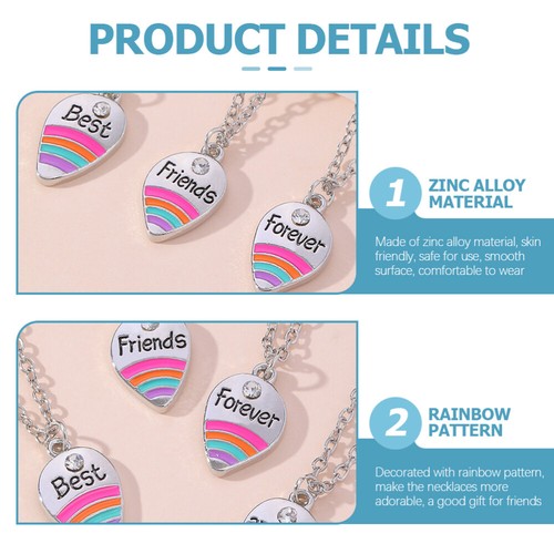 2 PCS Good Friend Necklace For Friends Necklaces Girls Child - Picture 5 of 12