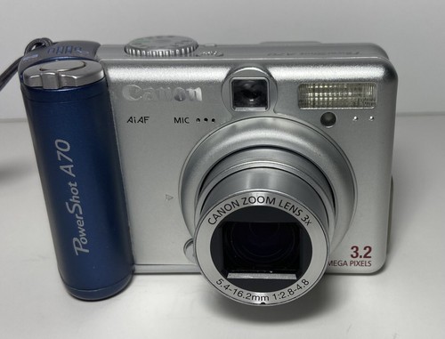 Canon PowerShot A70 3.2MP Digital Camera w/ 3x Optical Zoom Blue Parts Only - Picture 7 of 13