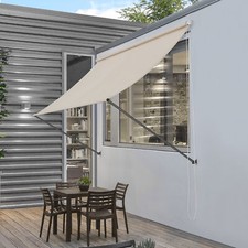 [pro.tec] Markise 150x120cm beige Sonnenschutz Beschattung Terrasse Garten