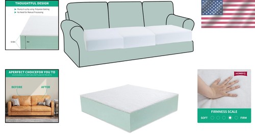 Luxurious 22"x22" High Density Sofa Replacement Cushion - Firm Comfort Layer - Picture 2 of 10